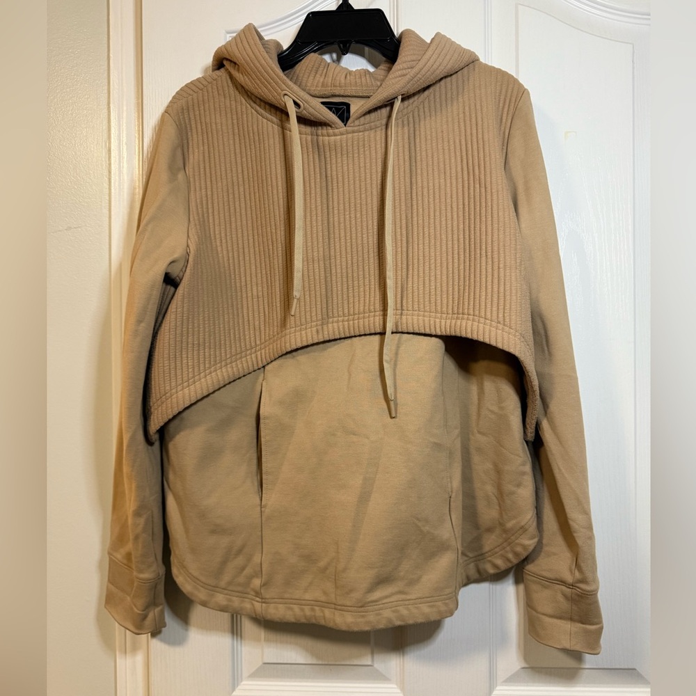 Lime & Vine Stephanie Tan Layered Women's Hoodie Medium